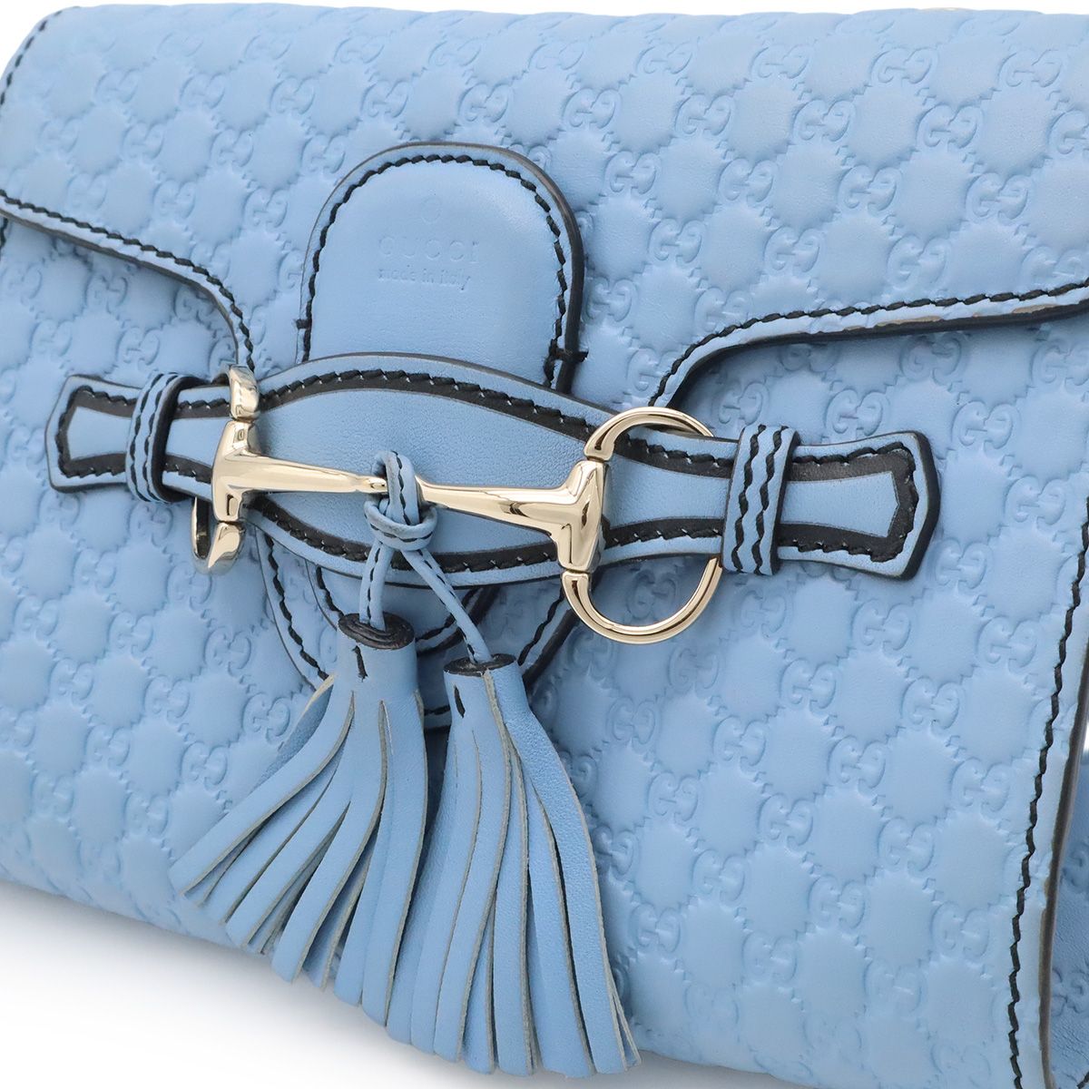 Gucci Micro Guccissima Emily Chain Shoulder Bag Pochette Fringe Tassel Leather — view 8