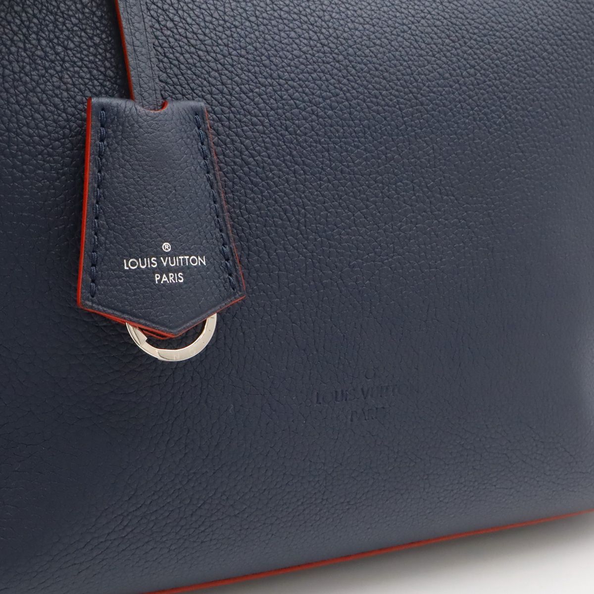 Louis Vuitton Lockme Go Tote Shoulder Turnlock Leather Marine Rouge Navy Silver — view 8