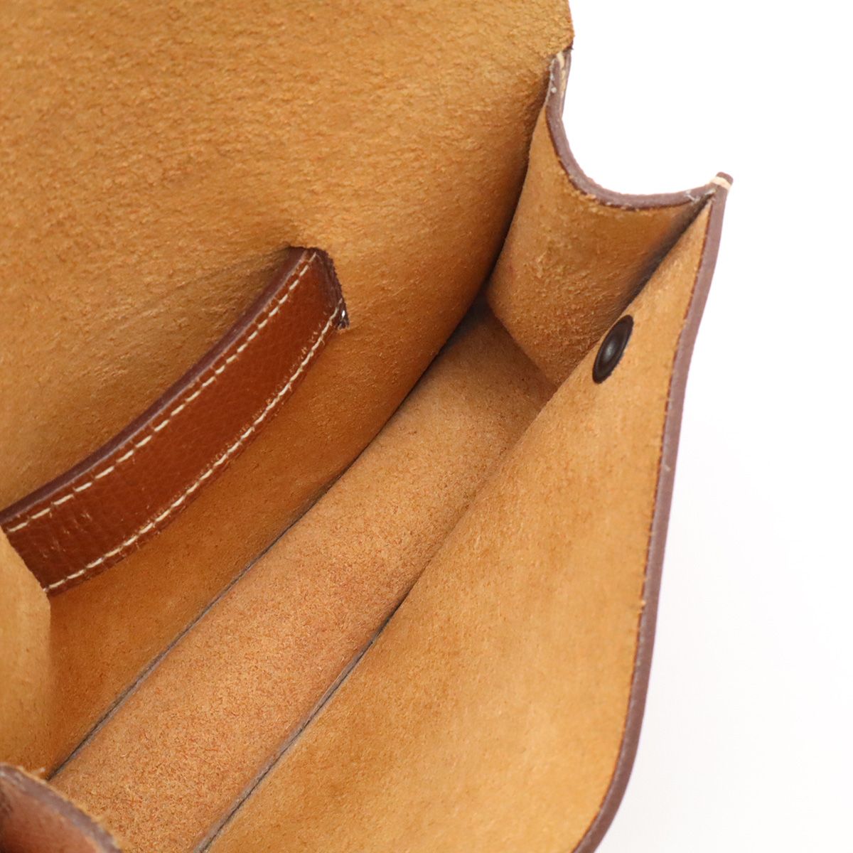 Hermes Pochette Green Waist Pouch Bag 2-Way Clutch Leather Brown — view 8