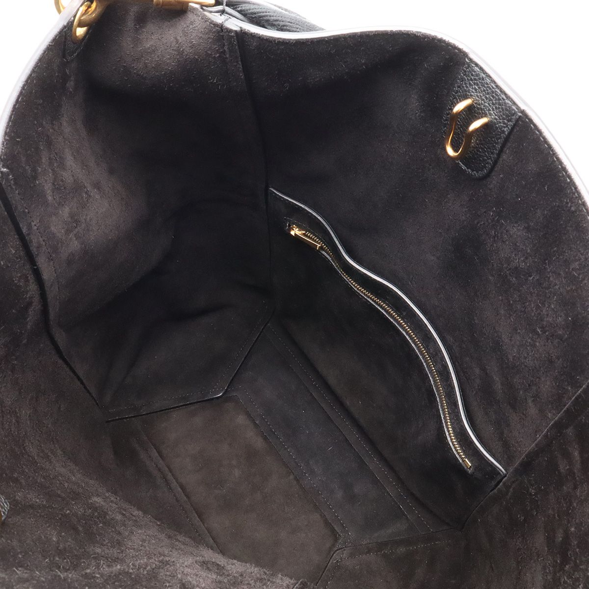 Celine Sangles Bucket Shoulder Bag Leather Black Gold — view 7