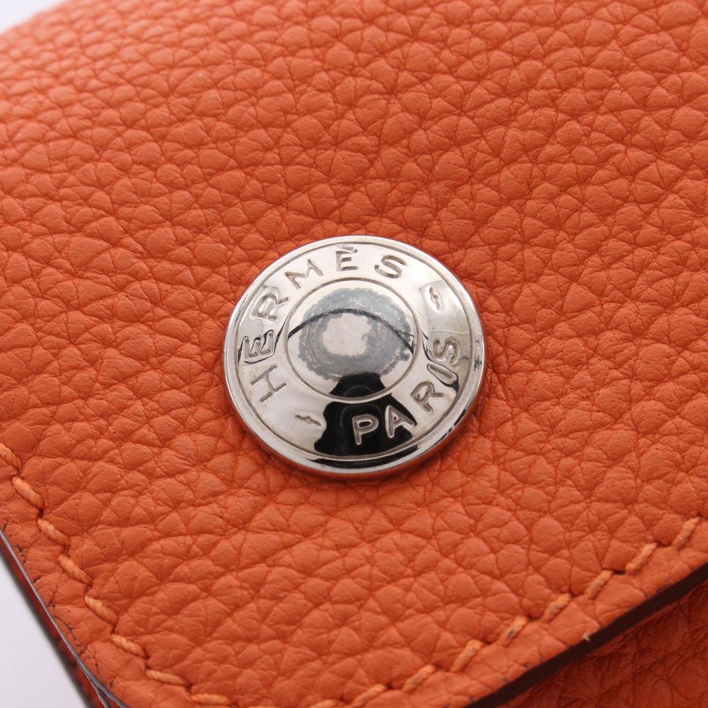 Hermes Waist Bag Pochette Green Orange Leather — view 8