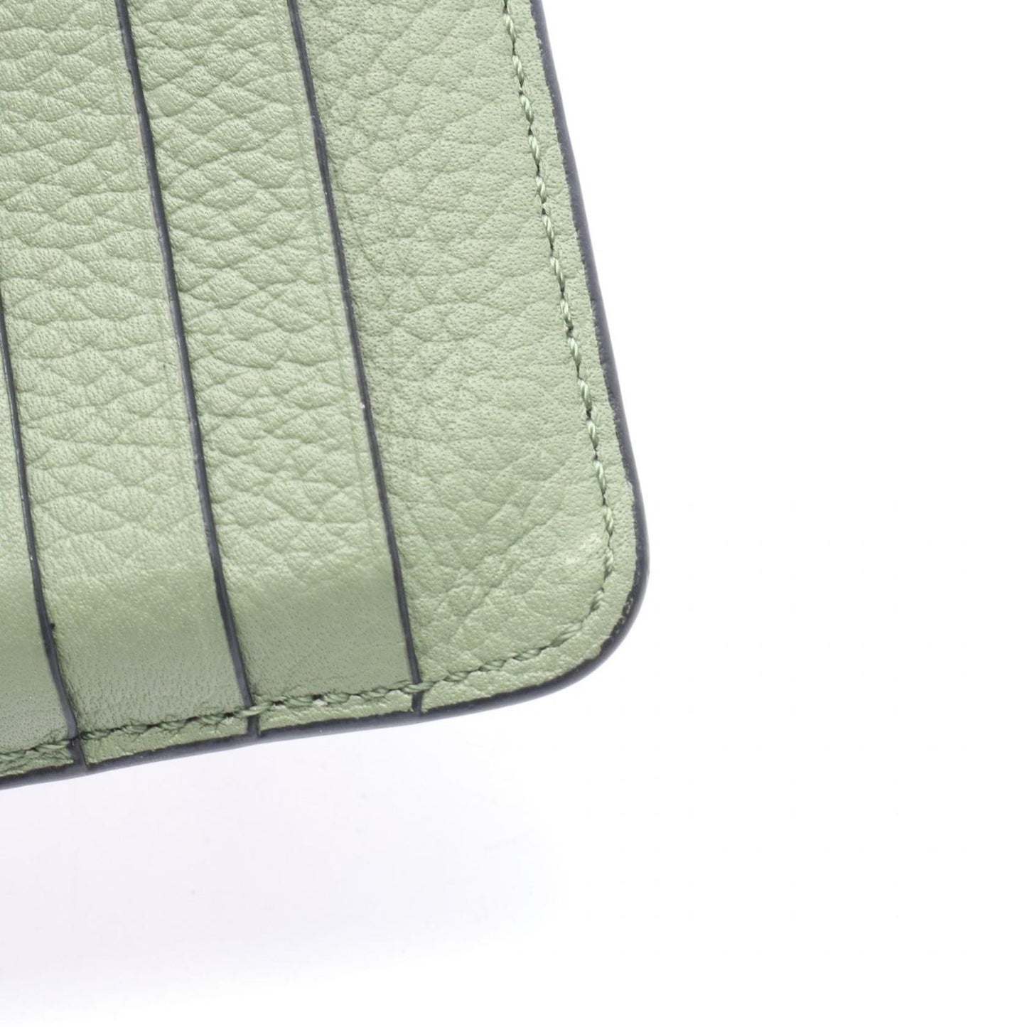 Loewe Coin Case Card Holder Green Brown Leather — view 7