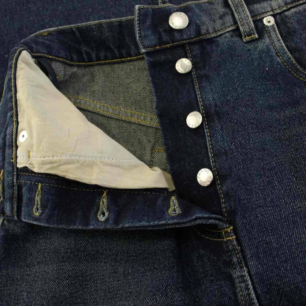 Prada Denim Skirt Tight Long Triangle Plate 36 Blue — view 7