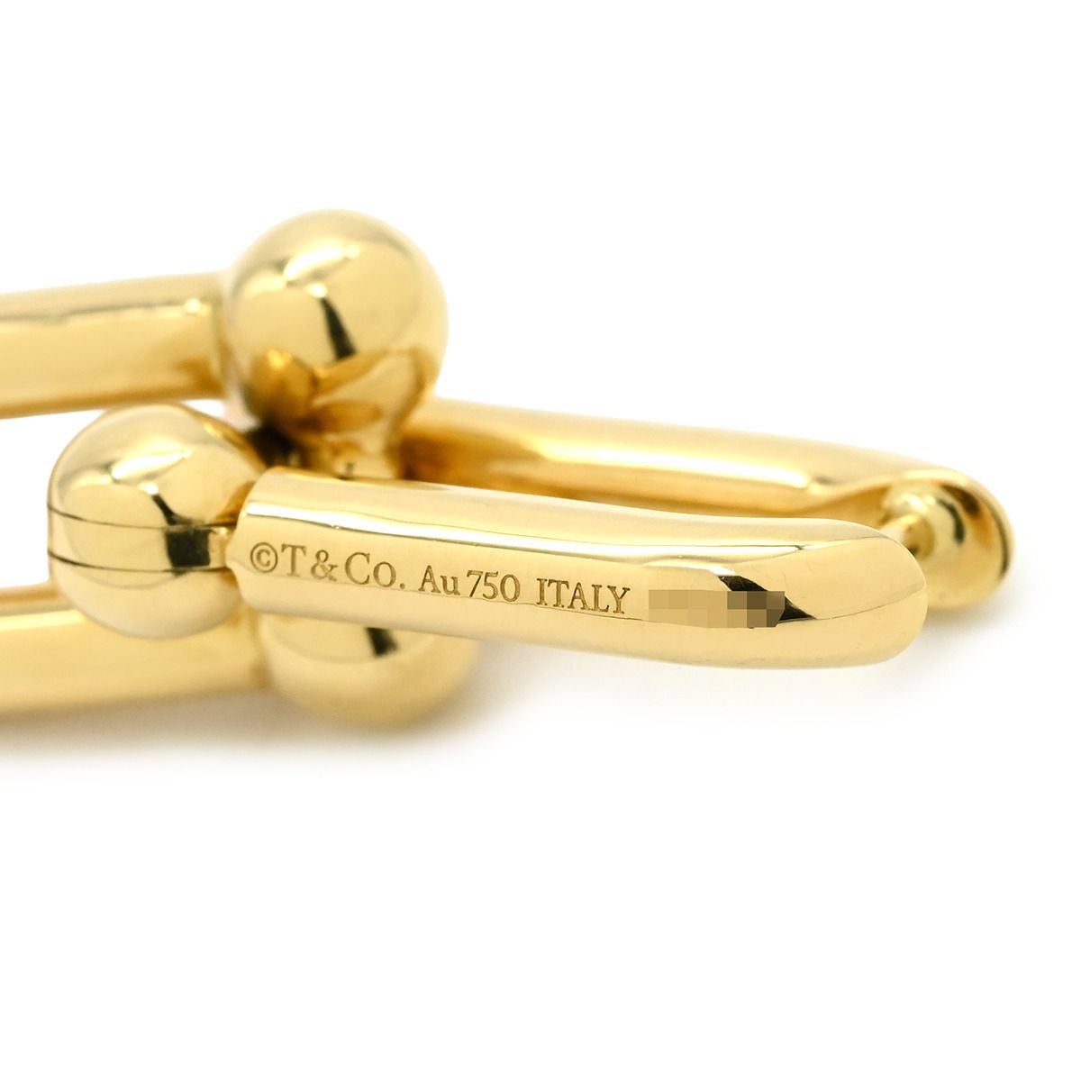 Tiffany & Co HardWear Earrings Midi Amlink Yellow Gold T& 18K Gauge Link — view 6