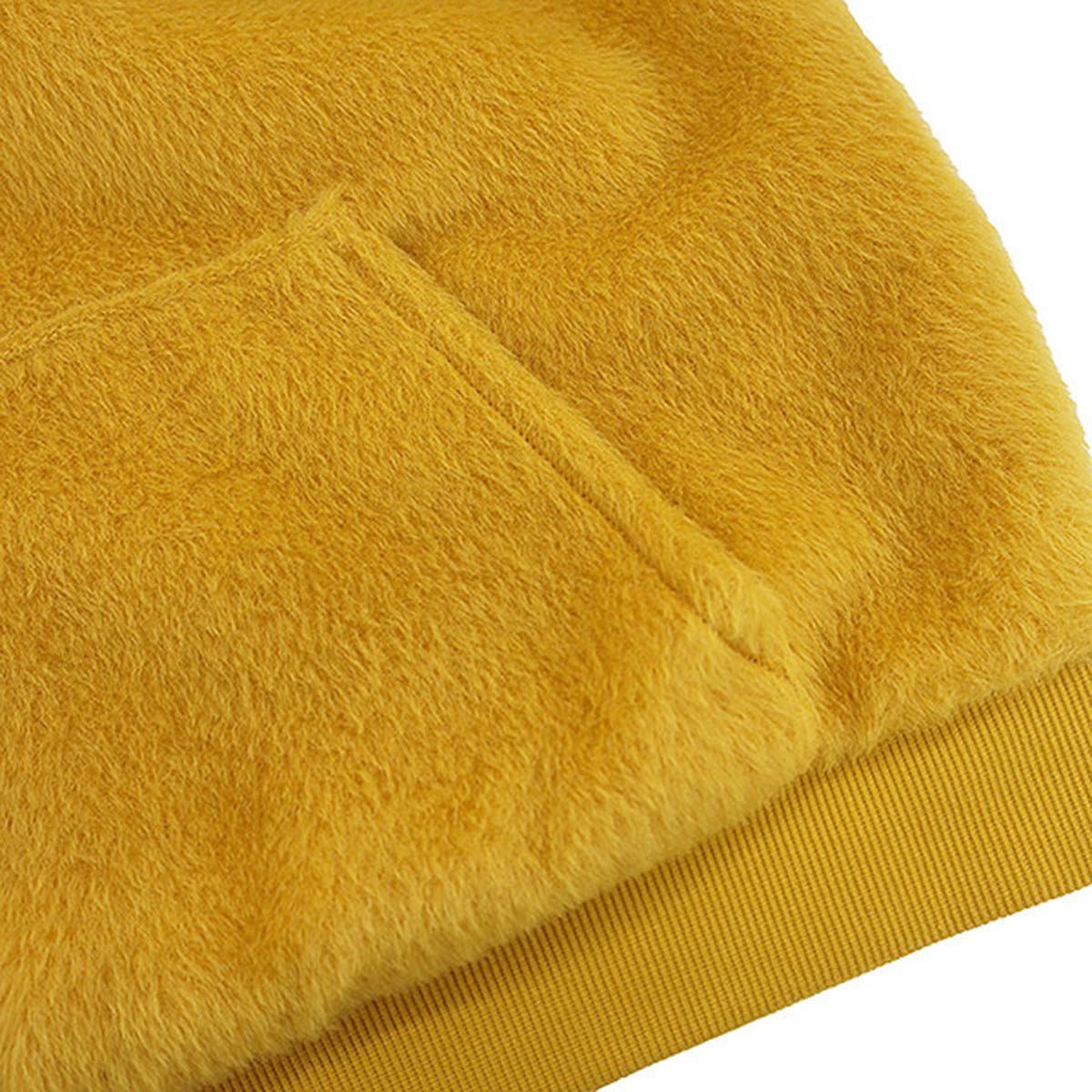 Celine Fuzzy Wool Loose Fit Hoodie Yellow — view 6