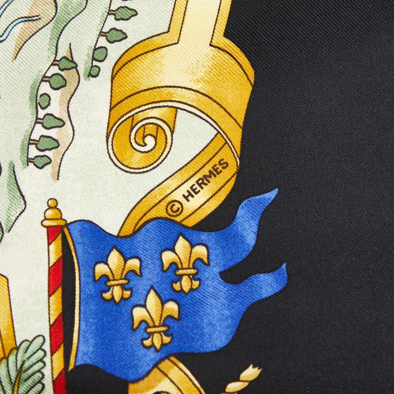 Hermes Carre 90 Voiles de Lumiere Sailing Ship of Light Scarf Black Multicolor — view 6