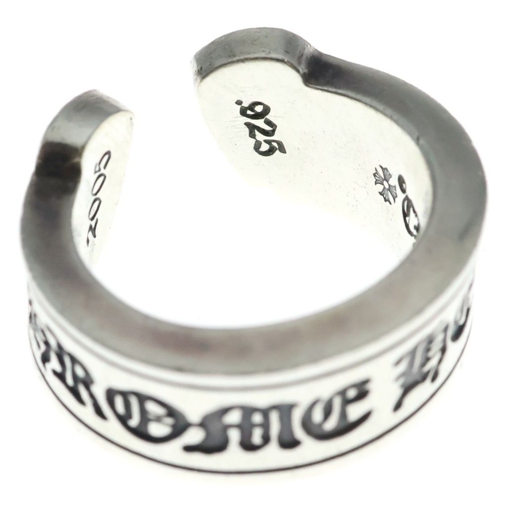 Chrome Hearts LG Scroll Label Large Ring Silver — view 6