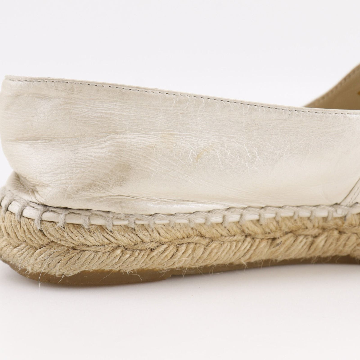 Chanel Espadrilles CC Logo B Lambskin White Slip Ons Slippers — view 8