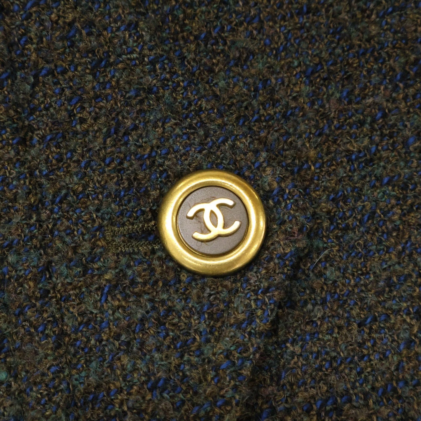 Chanel CC Logo Button Alpaca Mixed Tweed Long 44 Jacket — view 8