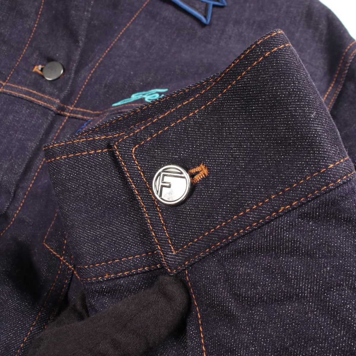 Fendi Denim Jacket Open Your Heart Signature Embroidery — view 8