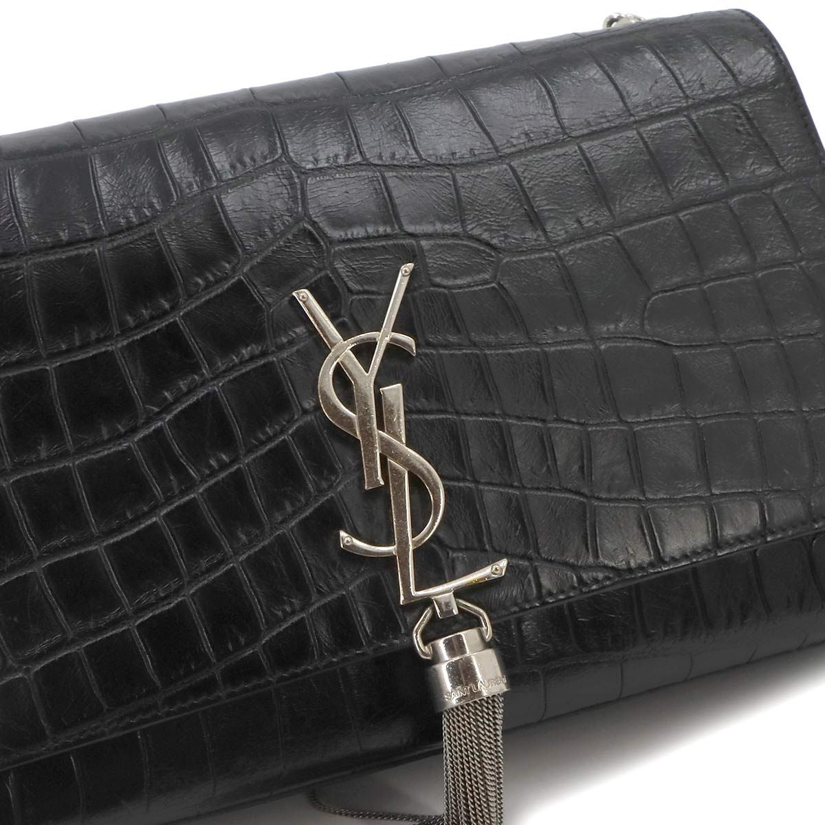 Saint Laurent Kate Chain Shoulder Bag Croco — view 8