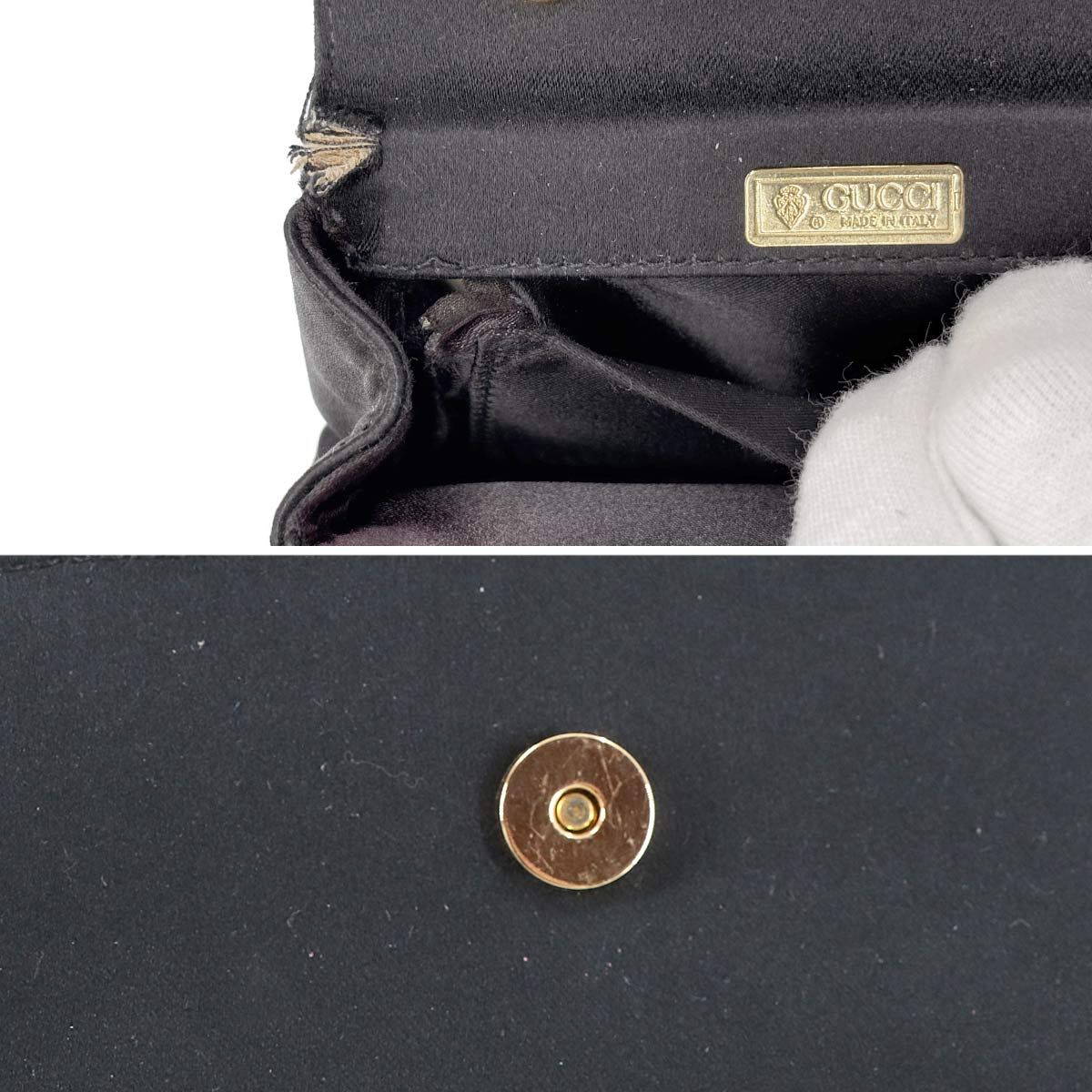 Gucci Bamboo Mini 2-Way Bag Satin Black 005 109 Gold Vintage — view 8