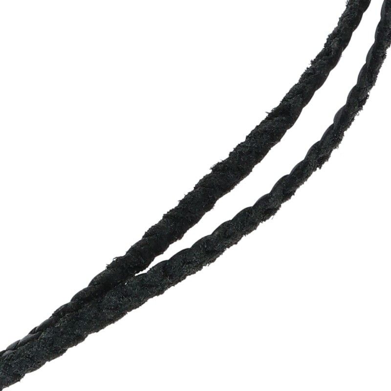 Chrome Hearts Leather Braid Lip and Tan Silver Necklace — view 4