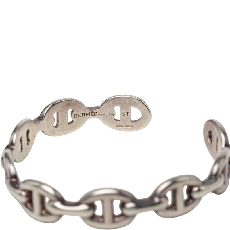 Hermes Chaine D'Ancre Enchainee ST Bangle Silver Bracelet — view 5