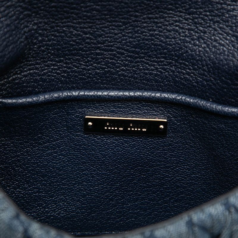 Miu Miu Blue Denim Leather Shoulder Bag — view 6