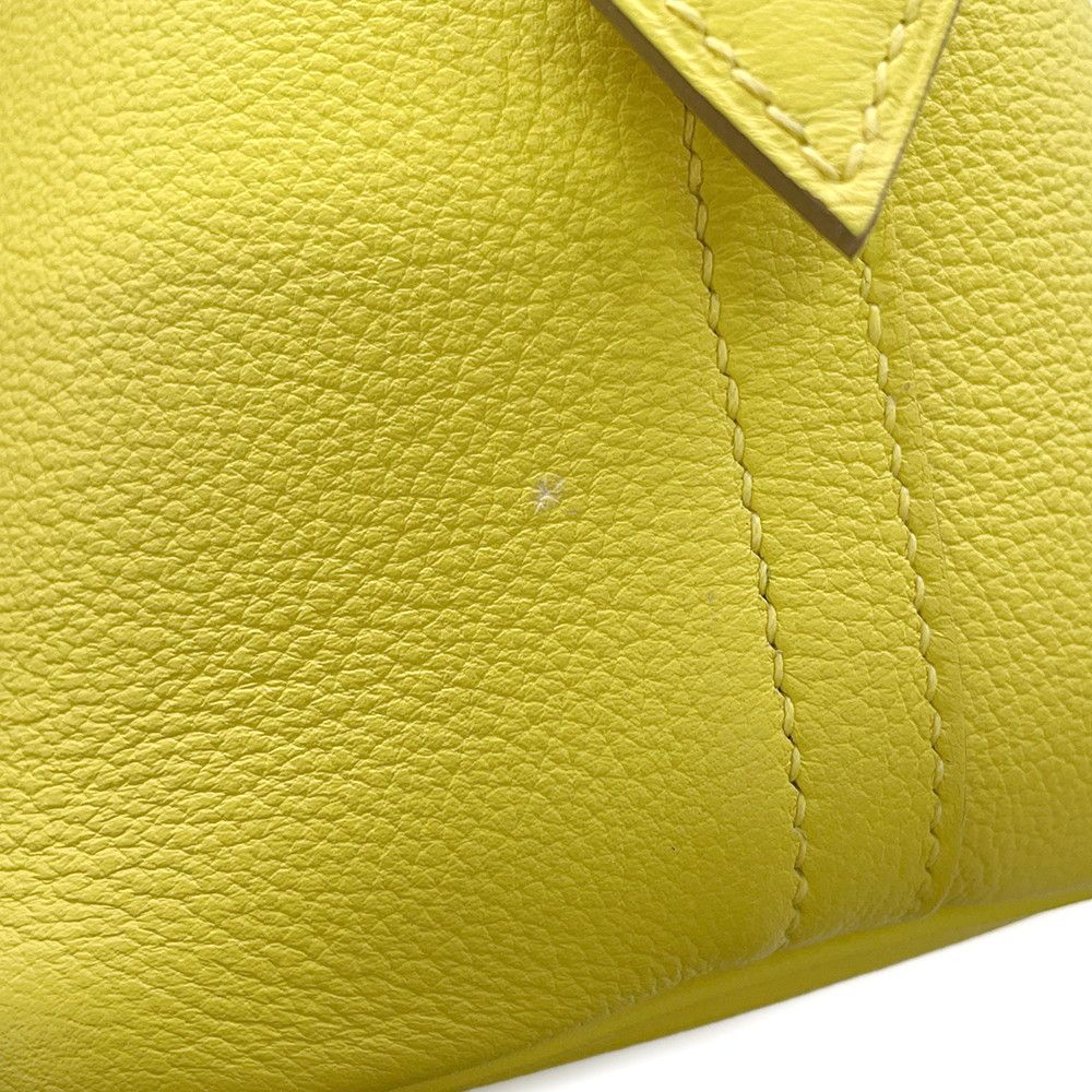 Hermes Handbag Bolide 1923 30 Lime Gold Evercolor 2-Way — view 8