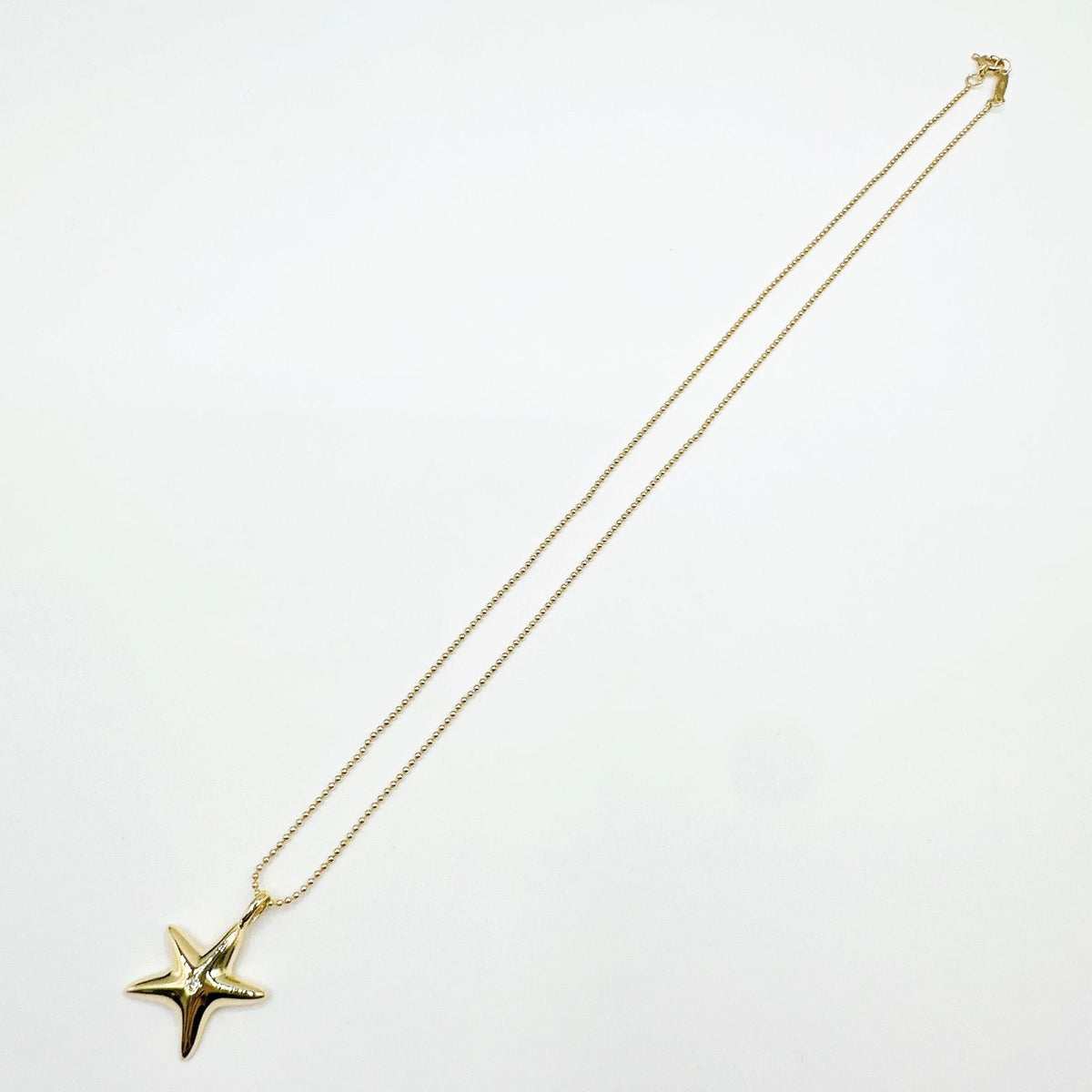 Tiffany & Co Star Fish Diamond Yellow Gold Necklace 39 — view 7