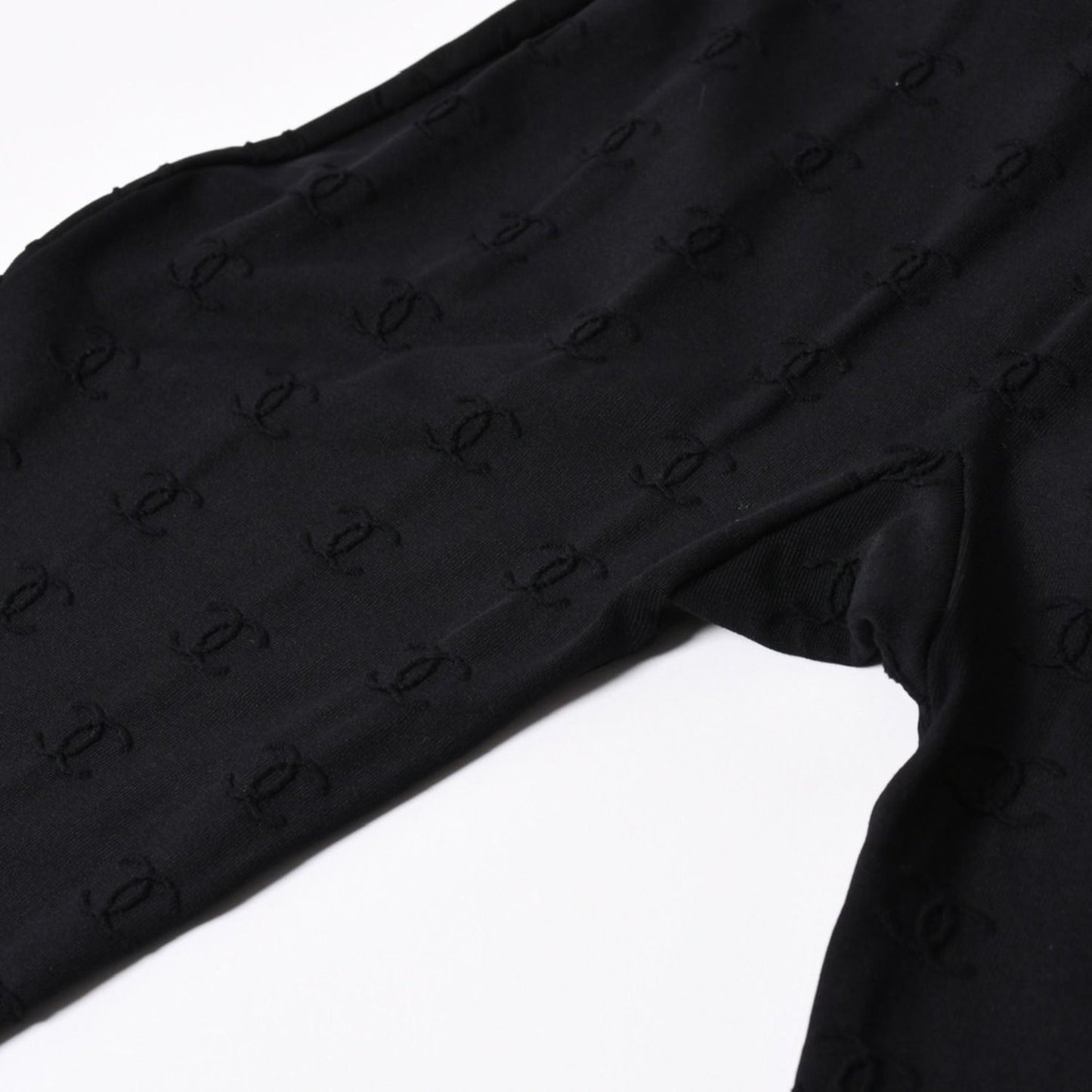 Chanel Camisole Jumpsuit CC Logo Nylon Spandex Black 40 — view 8