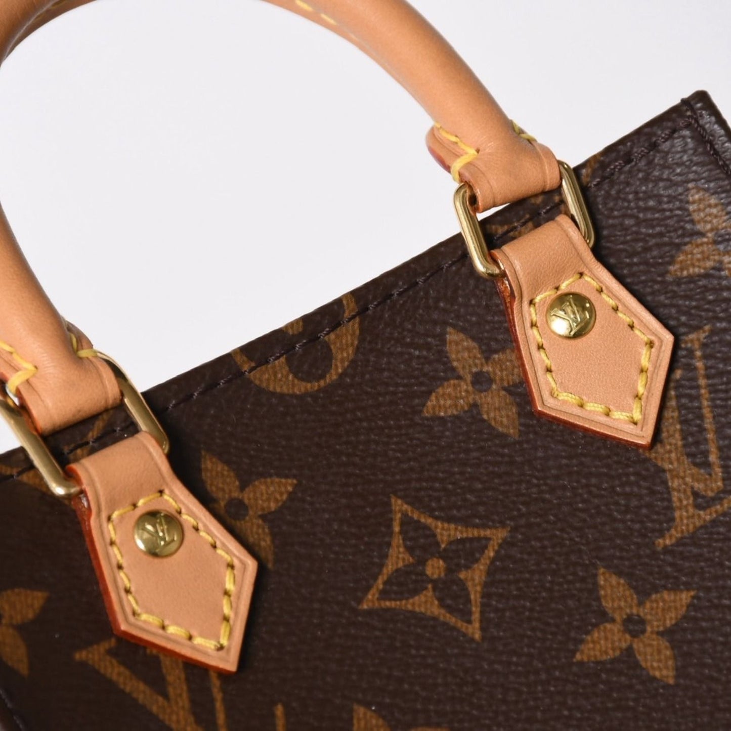 Louis Vuitton Sac Plat 2-Way Bag Monogram Brown Gold Vintage — view 8
