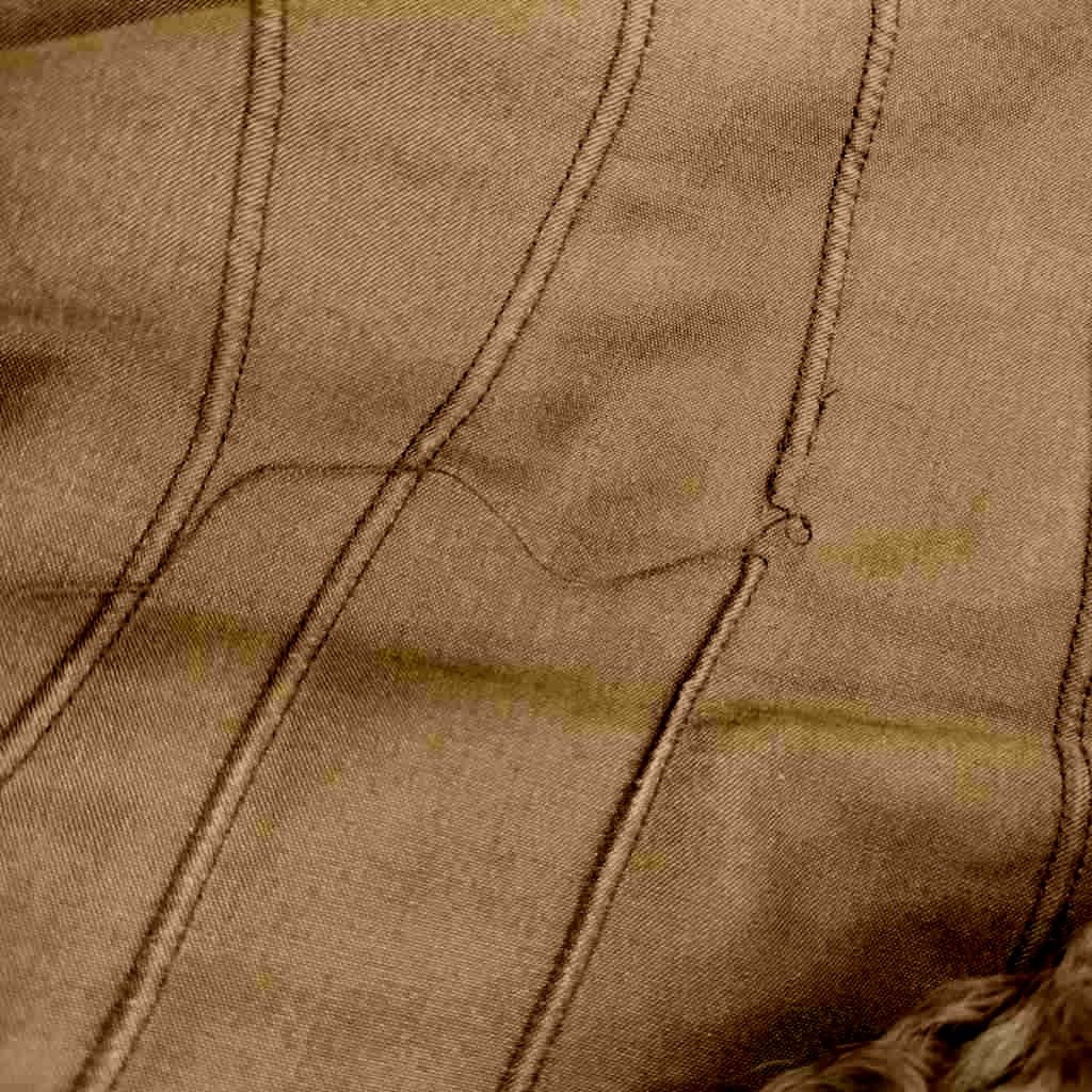 Fendi Ssime Fer Coat 36 Brown Silk Fur Lamb Collar Long Sleeve LP — view 8