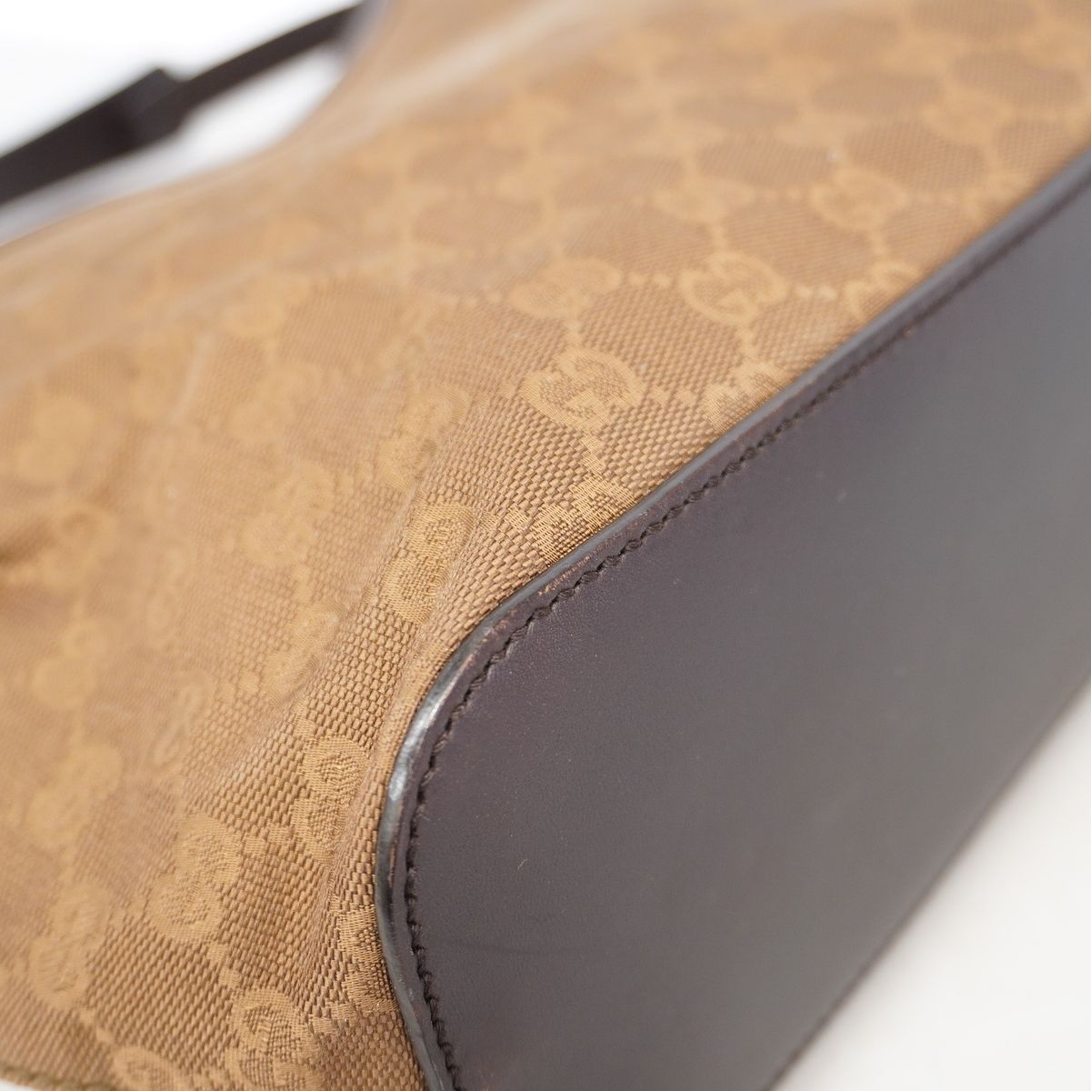 Gucci Shoulder Bag GG Canvas Brown Silver — view 8