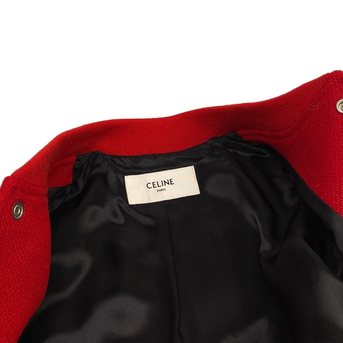 Celine Jacket 38 M Embroidery Teddy Red Long Sleeve Autumn Winter Logo Varsity — view 8