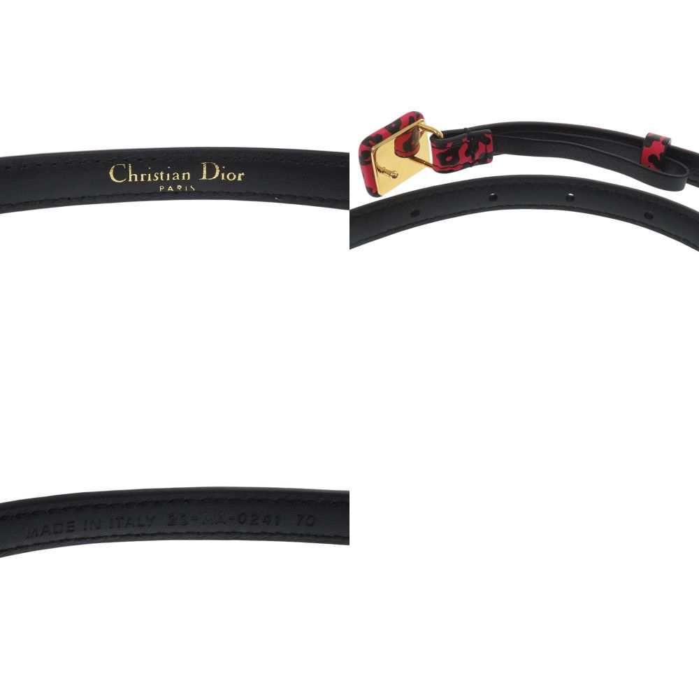 Dior Bobby Leopard Print Belt Leather Fuchsia Pink — view 4