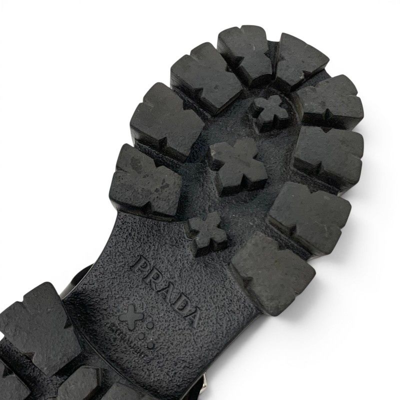 Prada Monolith Sandals Shoes Rubber Black Triangle Logo — view 8