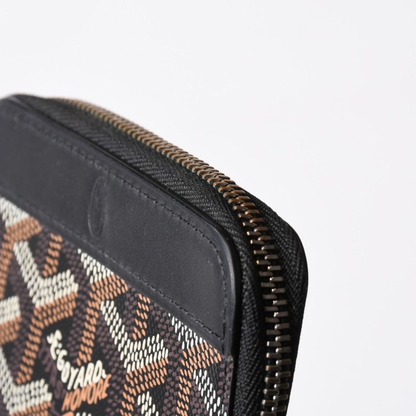 Goyard Matignon PM Card Case Coin Purse Din Canvas Leather Black Silver — view 8