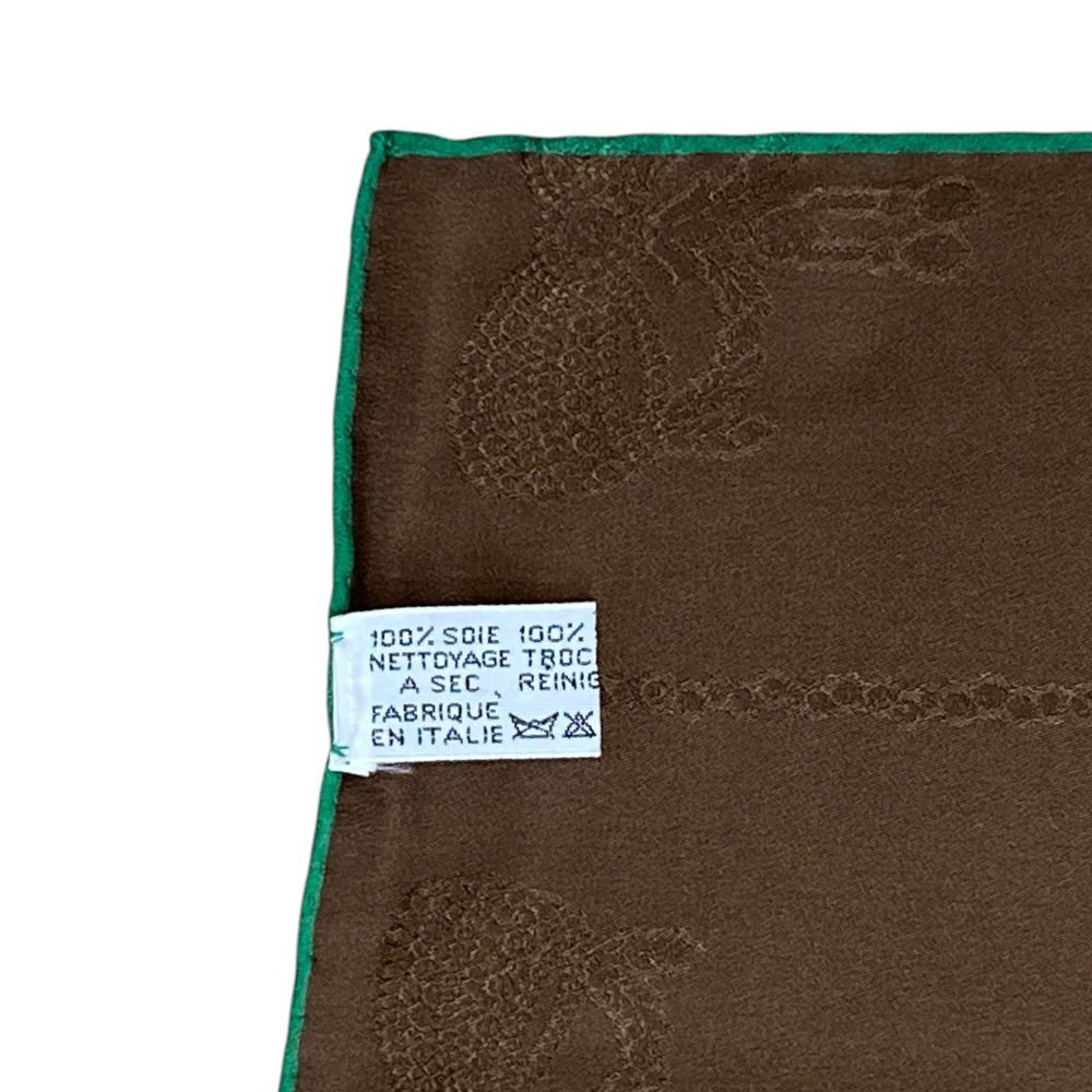 Cartier Must de Cartier Scarf Shawl Silk Brown Green — view 7