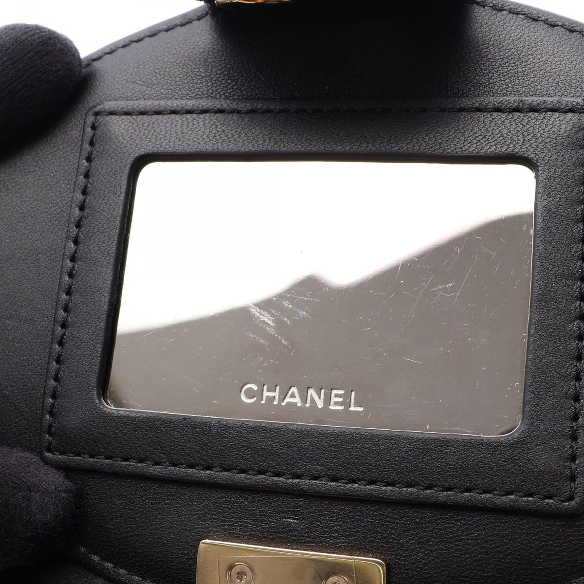 Chanel Shoulder Bag Quilted Black Lambskin Vanity Chain — view 8