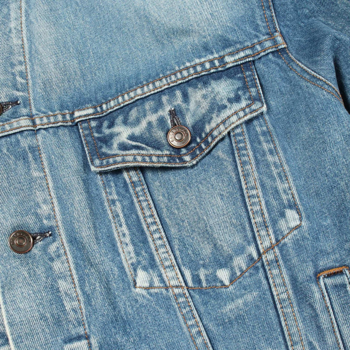 Balenciaga Denim Jacket Back Logo Distressed Cotton — view 8