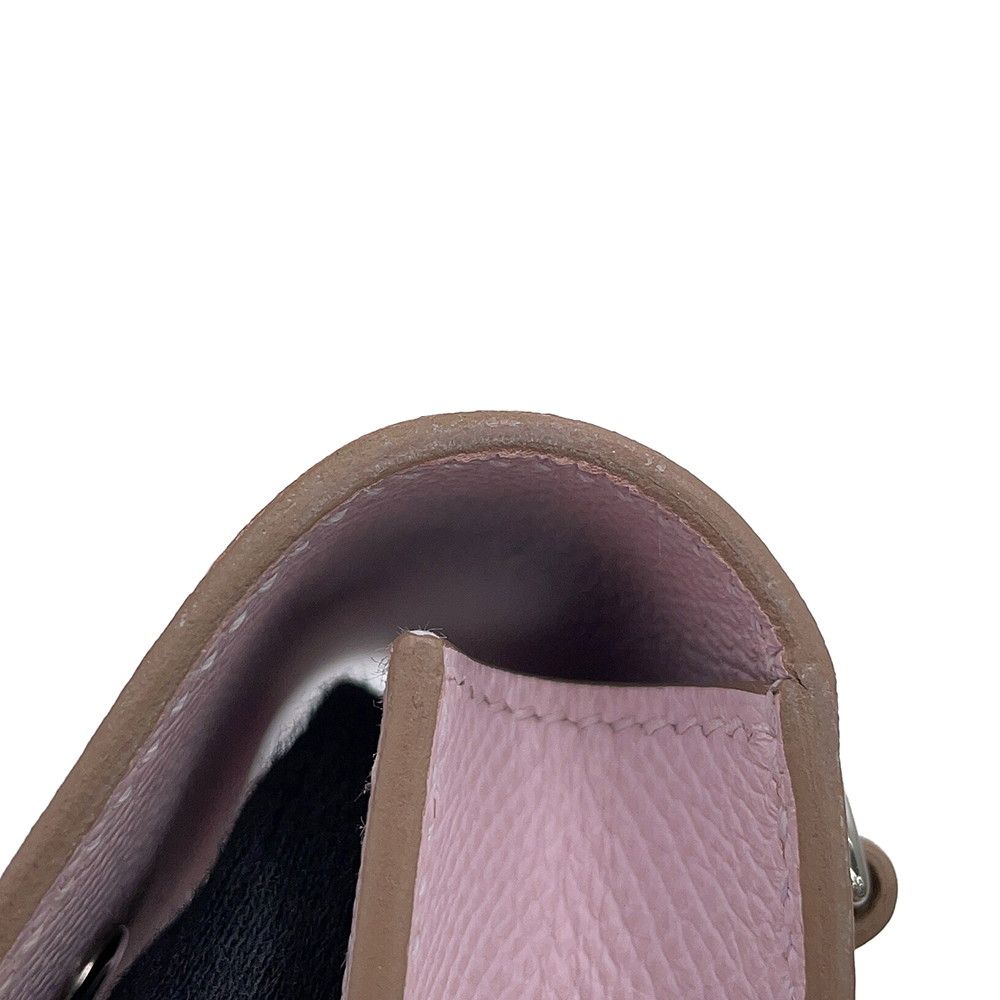 Hermes Wallet on Chain Nap To Go Mauve Pere Silver Lacquer Epsom — view 8