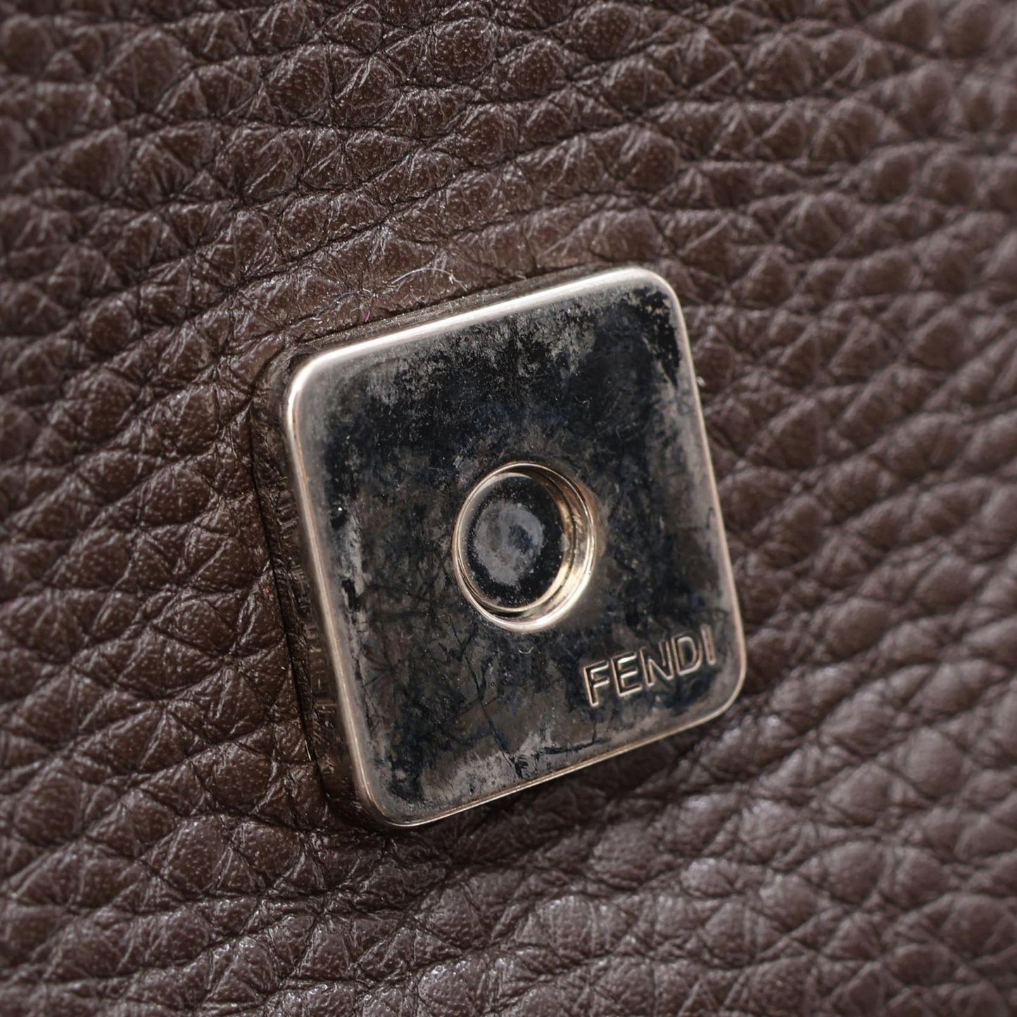 Fendi Shoulder Bag Selleria Baguette 2-Way Dark Brown Leather Mini — view 8