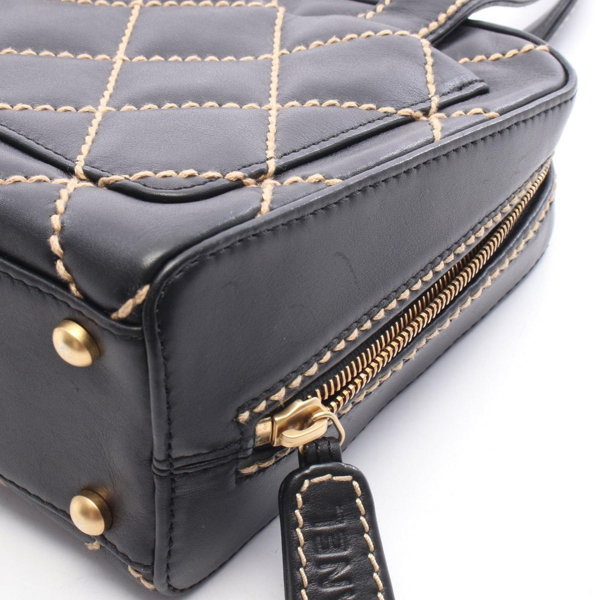 Chanel Wild Stitch Mini Black Leather Handbag — view 8
