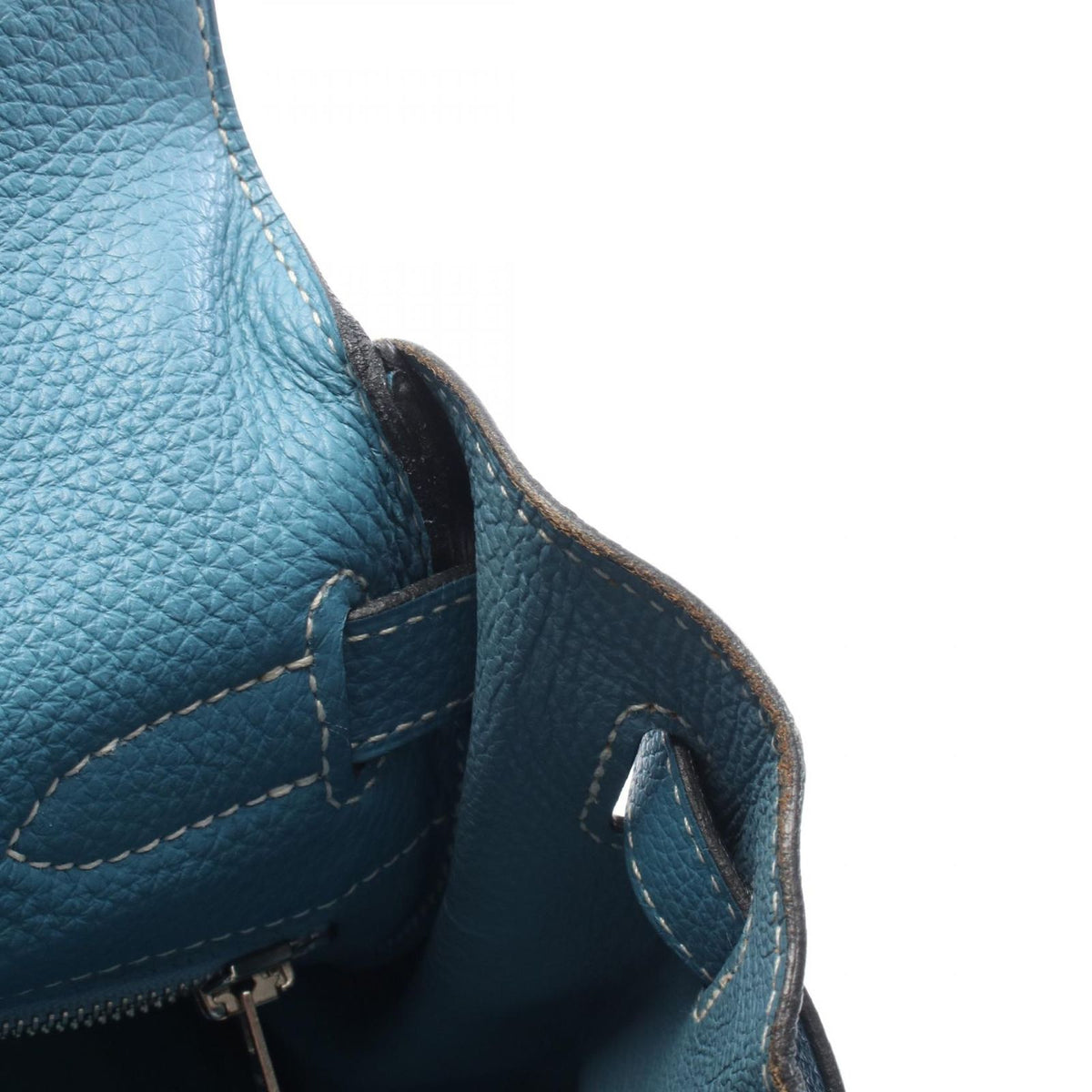 Hermes Kelly 32 Retourne 2-Way Blue Jean Leather 32 Handbag — view 8