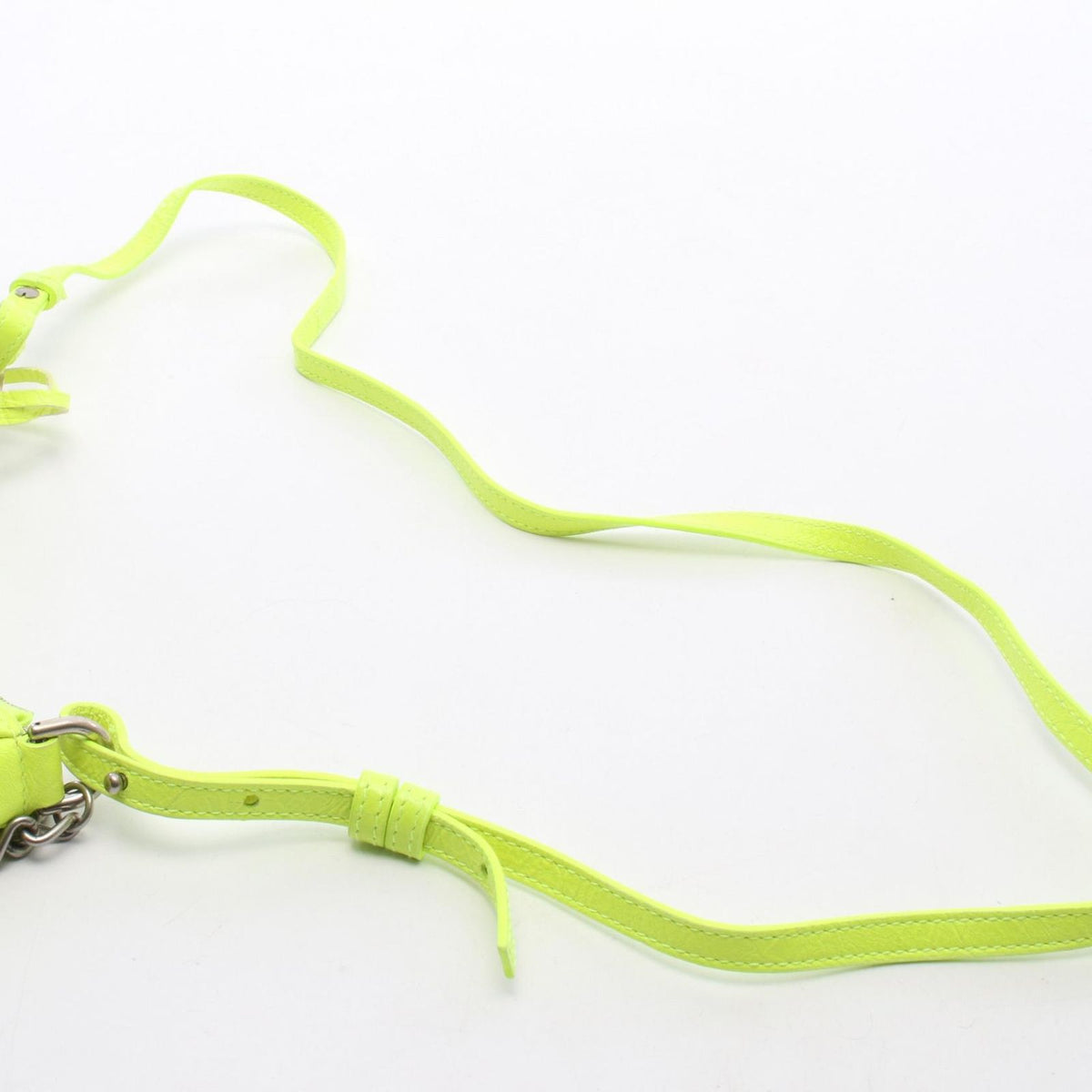 Balenciaga le Cagole Mini BB le Mini 2-Way Neon Yellow Leather Handbag — view 7