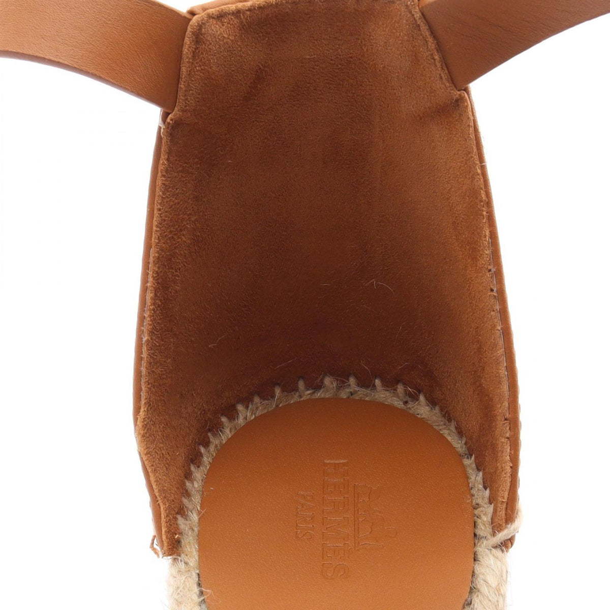 Hermes Sandals Tipoli Espadrilles Wedge Sole Denim Leather Shoes — view 8