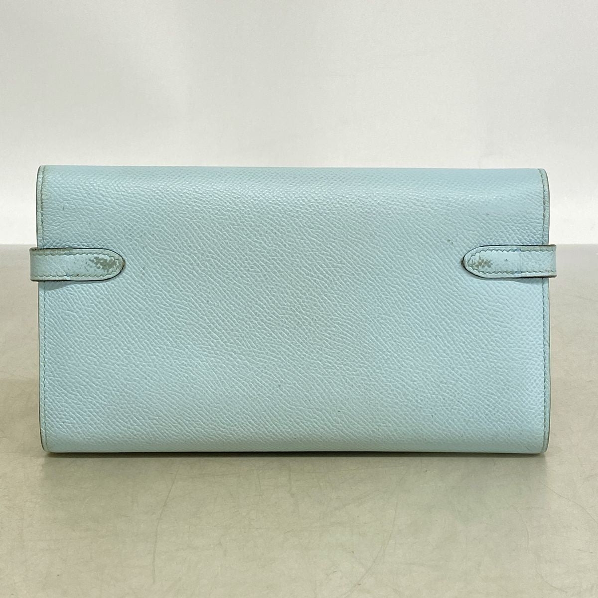 Hermes Wallet Kelly Veau Epsom Blue Zephyr Silver — view 8