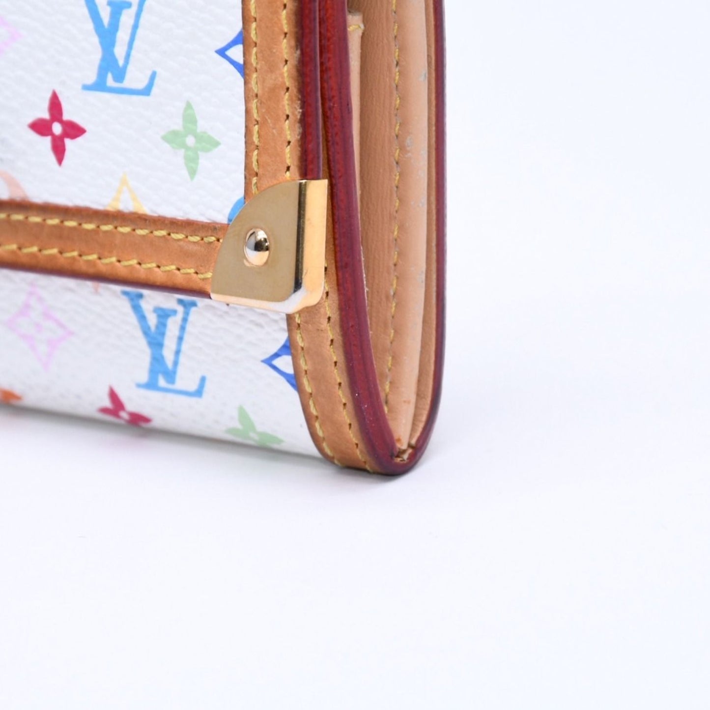 Louis Vuitton Porte Monnaie Plastic Coin Purse Monogram Multicolor White — view 8