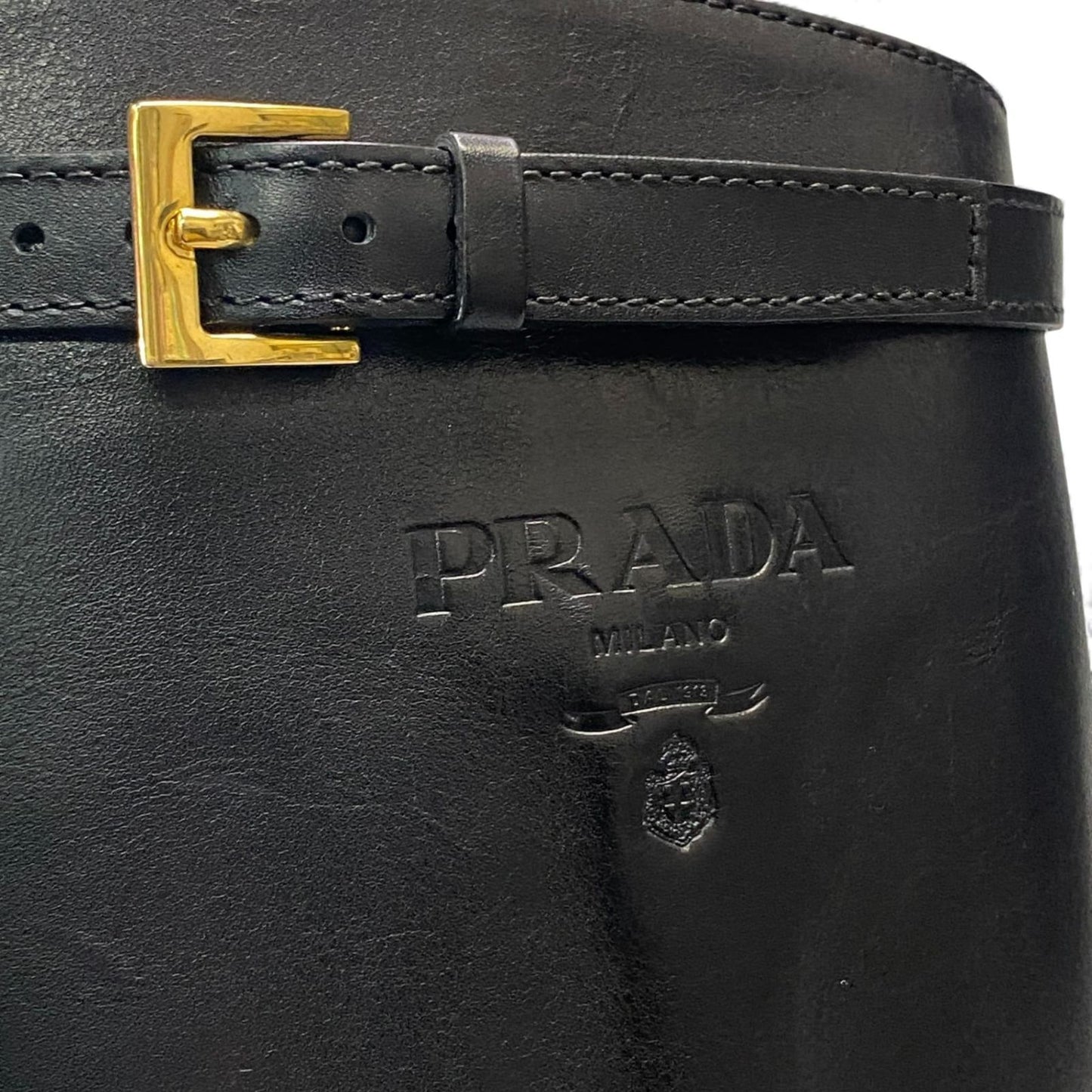 Prada Buckle Boot Black — view 8