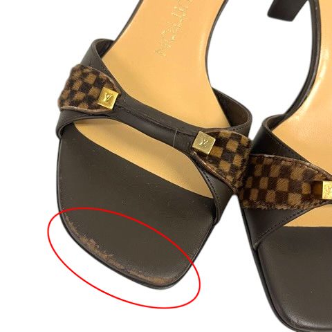 Louis Vuitton Sandals Damier Logo Brown 35.5 — view 8