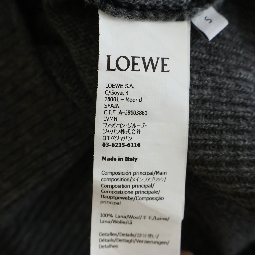 Loewe Anagram Jacquard Wool Knit Sweater Crew Neck Gray — view 8