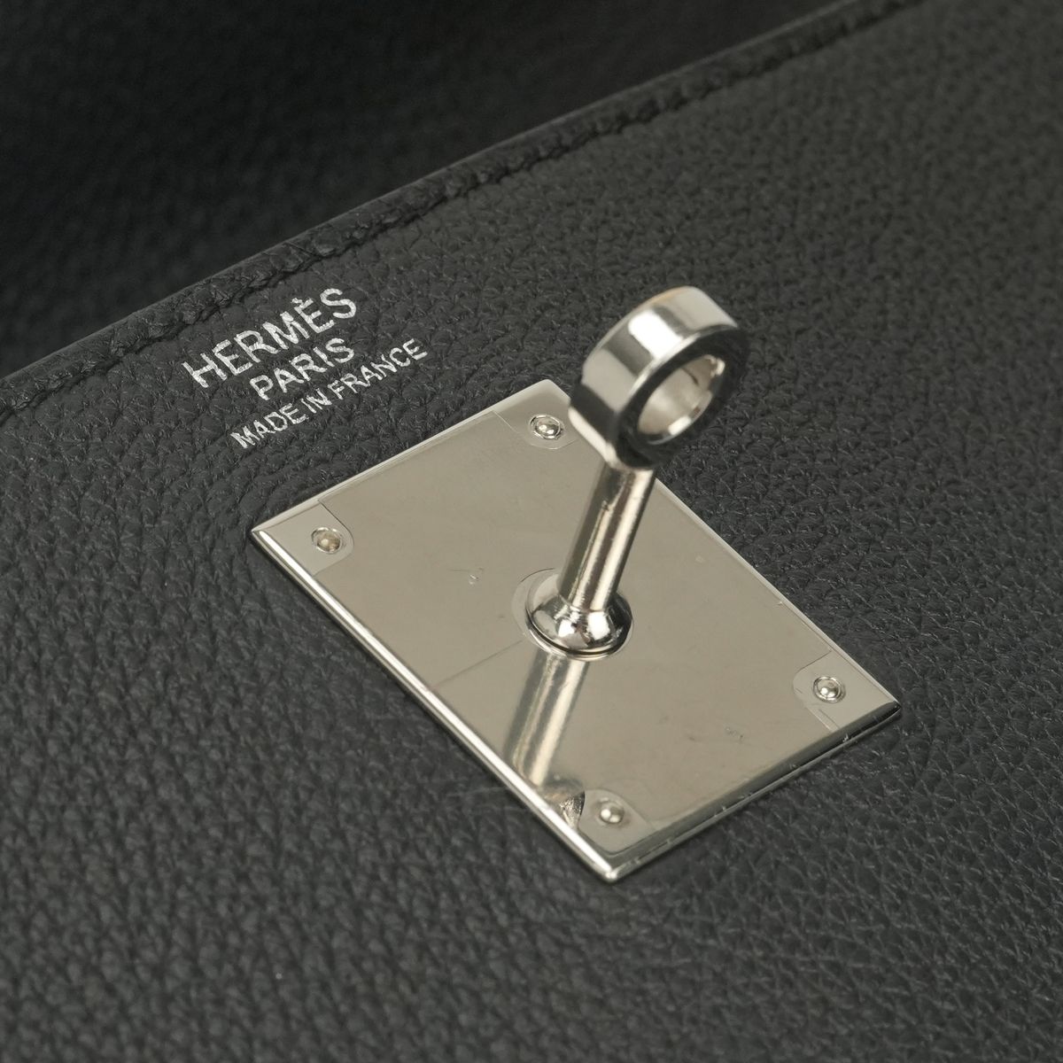 Hermes Kelly 32 Tote Shoulder Bag Togo Noir Black Silver Handle 2-Way Retourne — view 8