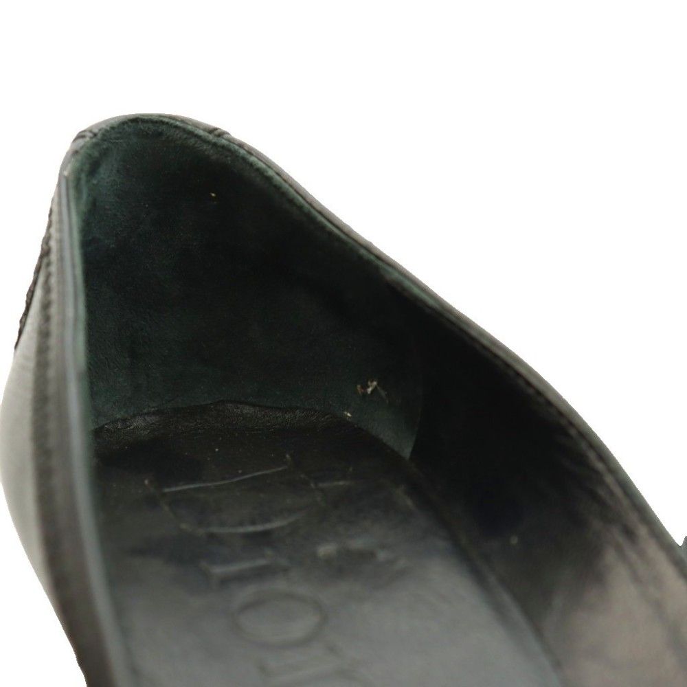 Dior Pumps Round Toe Logo Leather Black SS Heel 36 — view 8