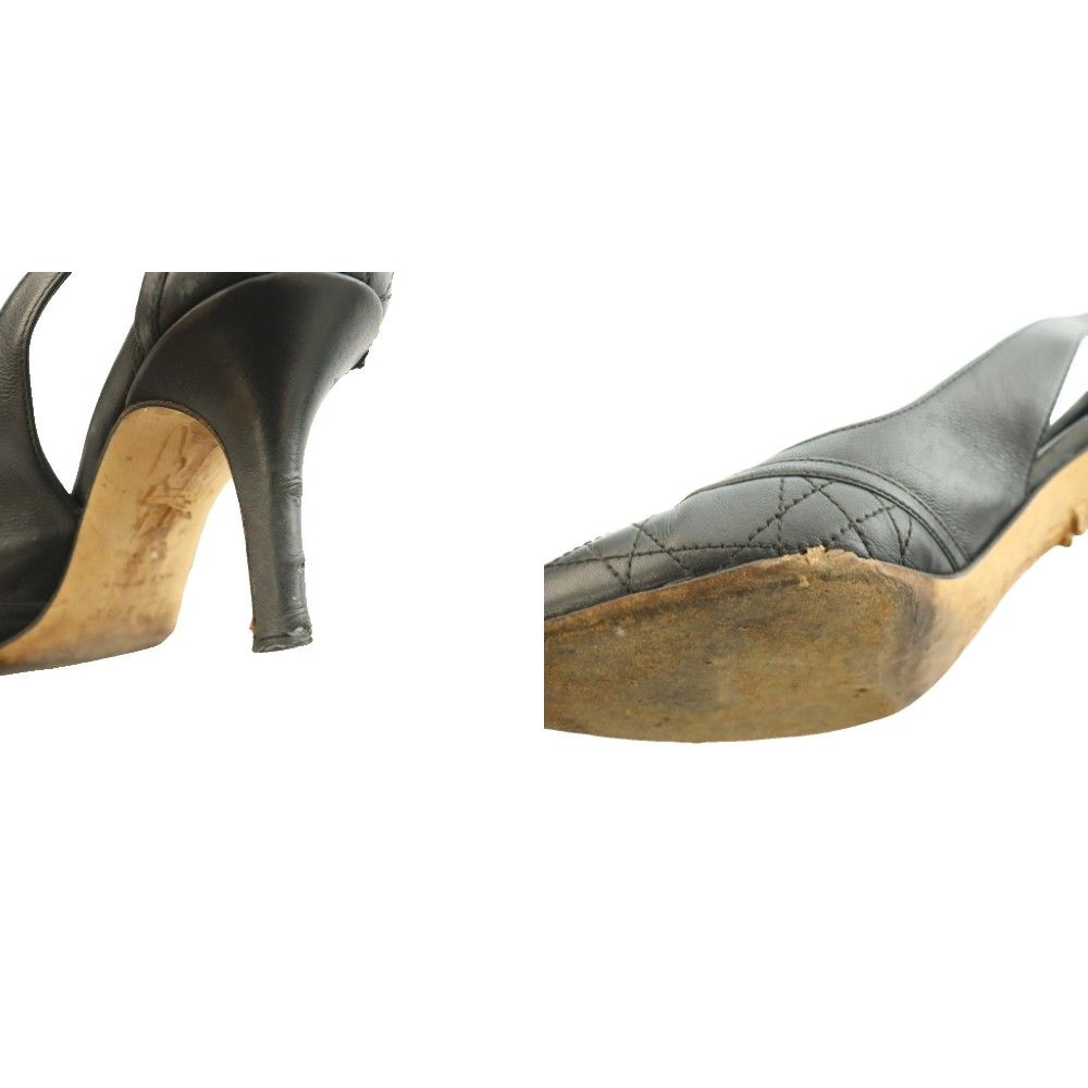 Dior Cannage Pumps Quilted Motif Black SS Heel 35.5 — view 8