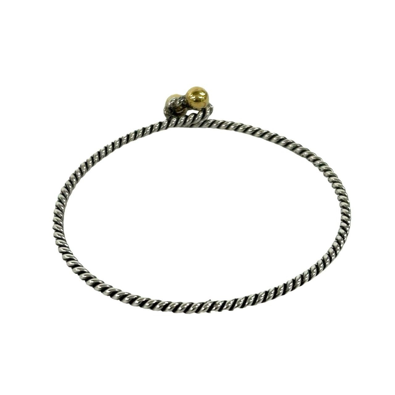 Tiffany & Co Hook Eye Twist Bracelet 925 Sterling Silver Gold 18K Bangle — view 6