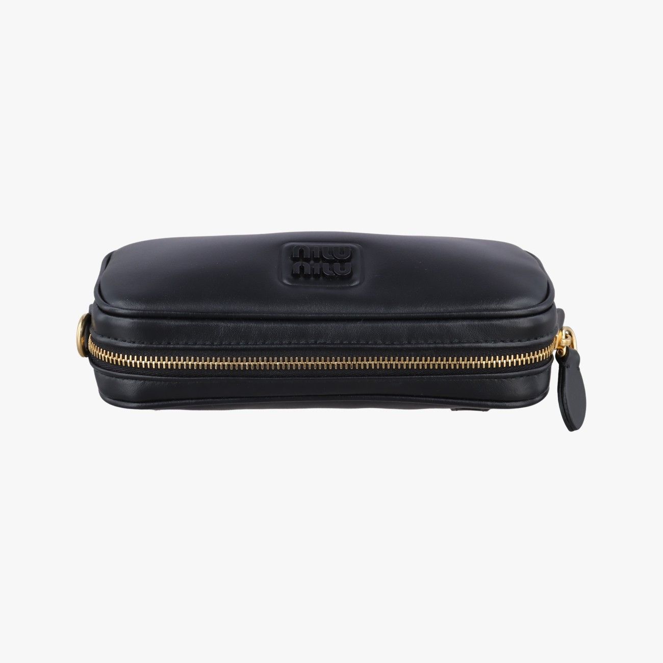 Miu Miu Logo Black Leather Handbag — view 8
