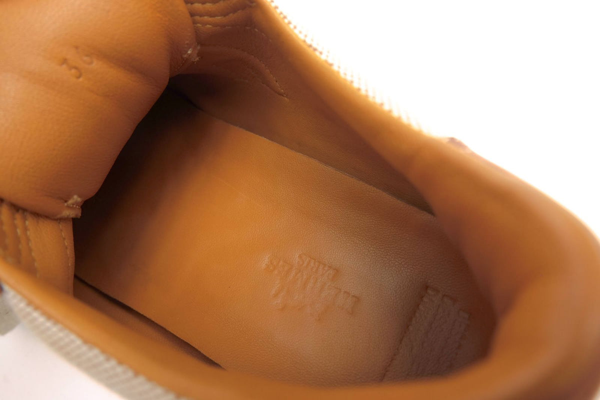 Hermes Sneakers Low-Cut Cotton Canvas Beige Quick Logo — view 8