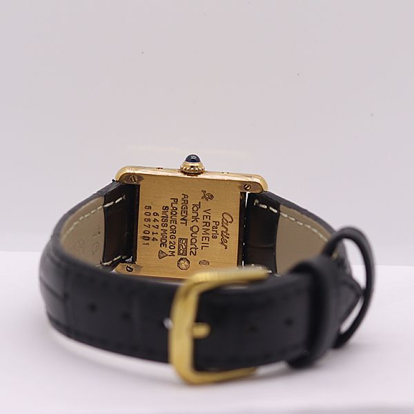 Cartier Must Tank Vermeil 925 Sterling Silver Quartz Dial Watch 8 Ant Tam — view 4